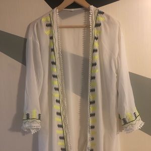 Swim cover up with geometric pattern